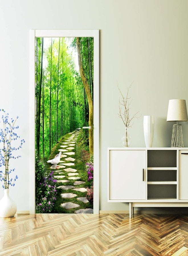WallDaddy Wallpaper Extra Large Self Adhesive Model (JUNGLEWAYDoorSkin) Size (990x2130) MM for Walls, Doors, Furniture - Image 1